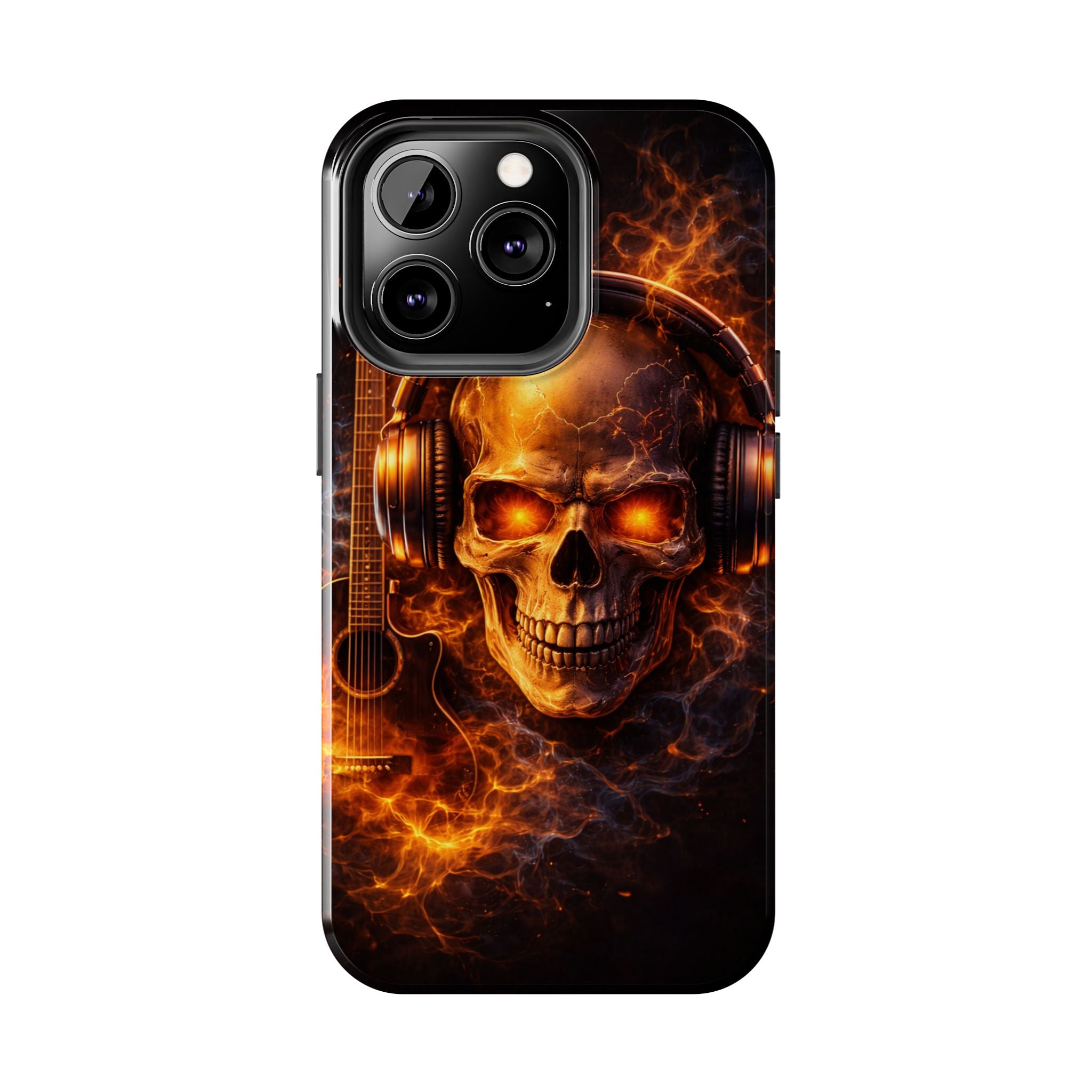 Flaming Skull Tough Phone Case | Guitar & Rock Lover Design product image 60