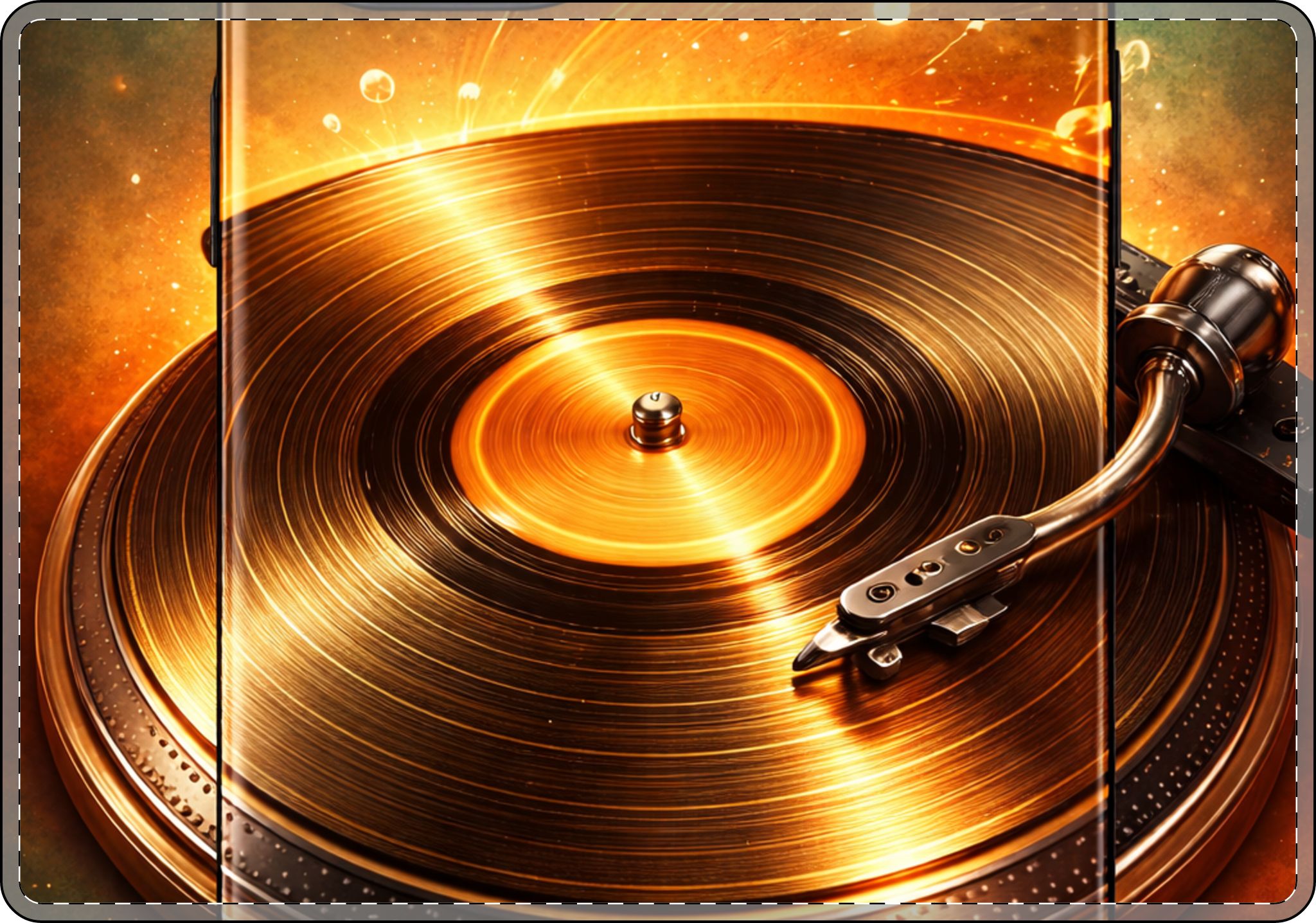 Golden Vinyl Grooves MacBook Case | Analog Aesthetic product image 5