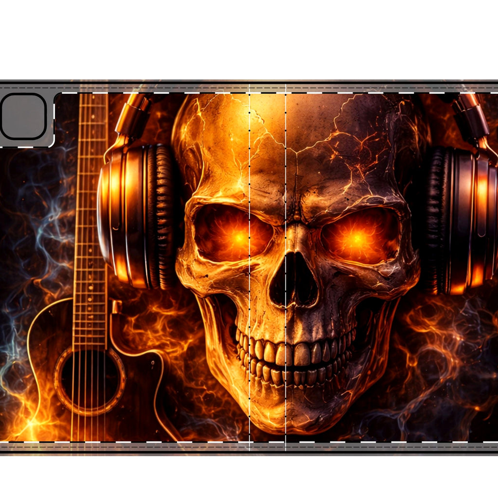 Flaming Skull iPad Folio Case | Dead Loud Protection detail crop 1